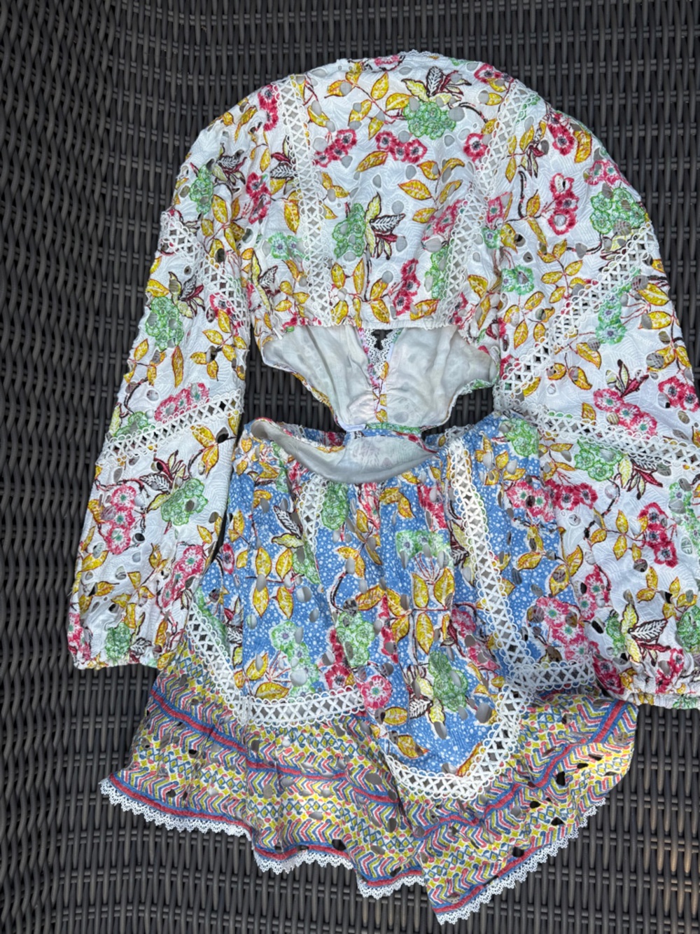 Hemant & Nandita Floral Lace-Trim Dress - Size S - Picture 12 of 14